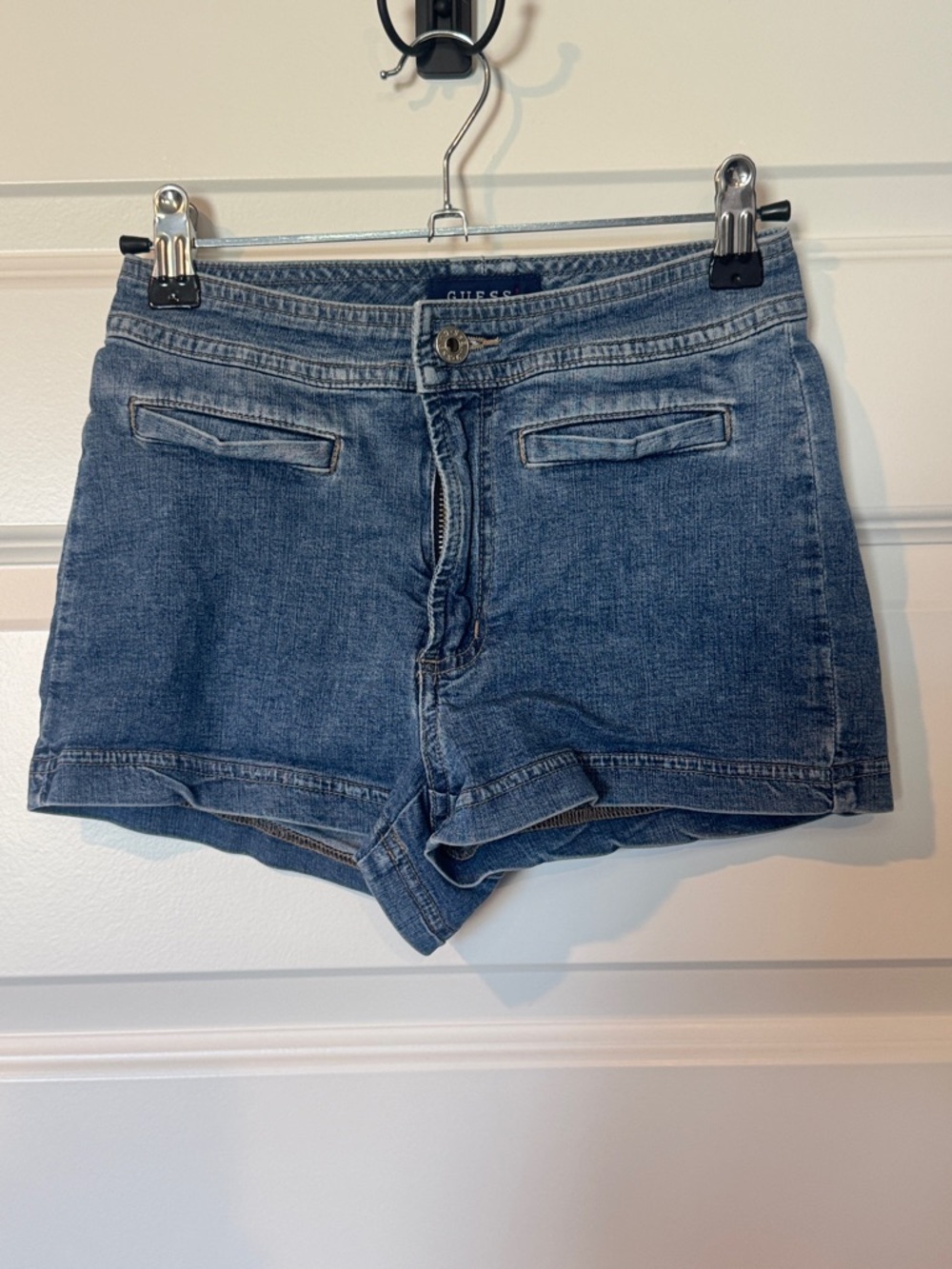 GUESS Women's Medium Blue Denim Jean Shorts